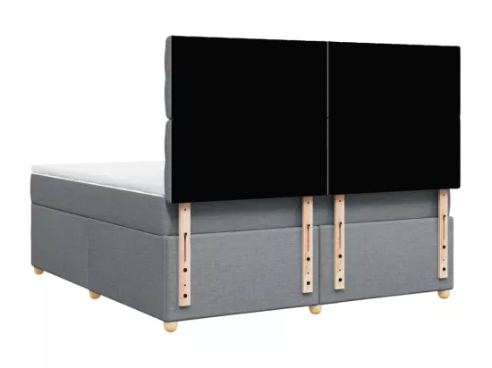 Sommier à lattes de lit avec matelas Gris clair 180x200cm Tissu