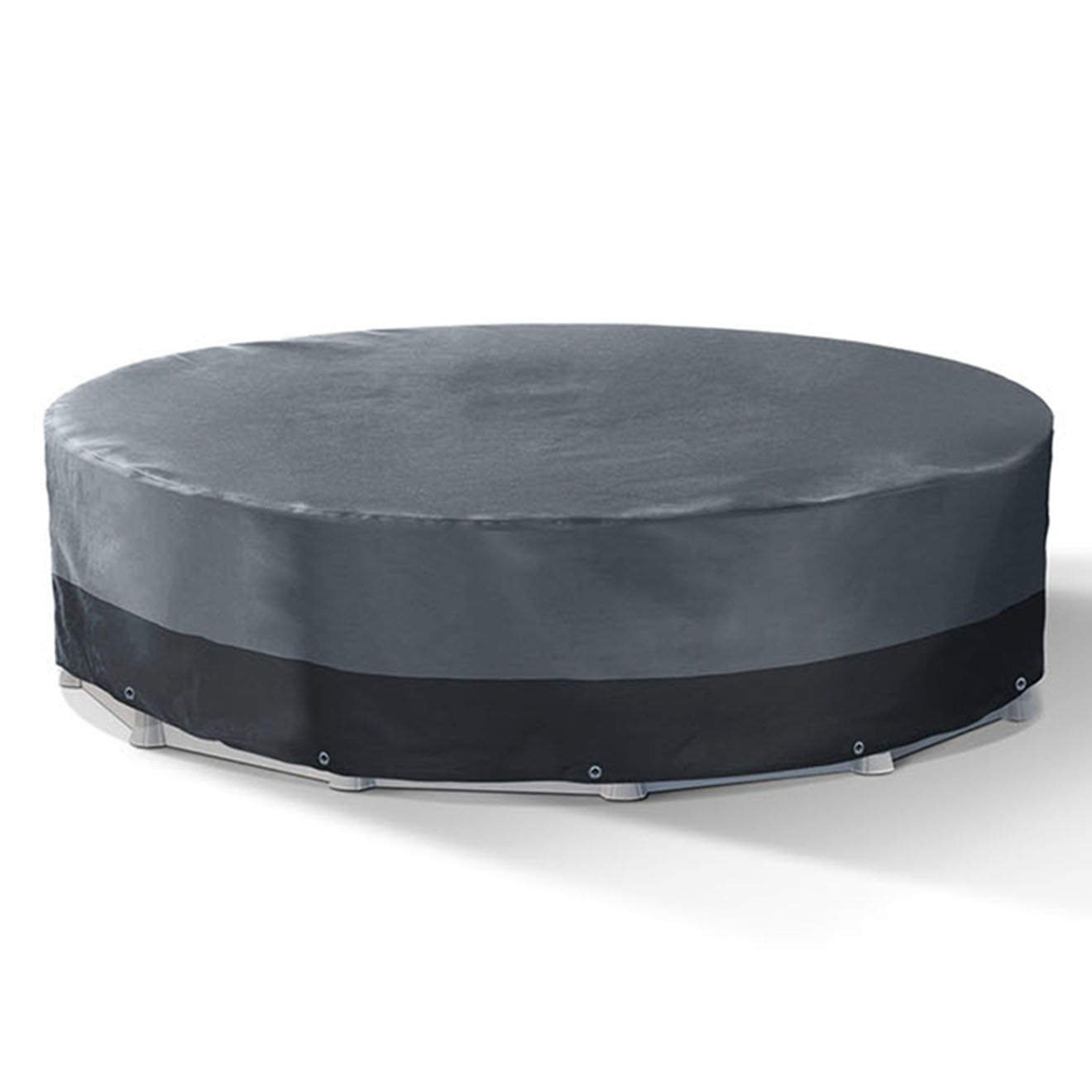 Pratik Garden Housse de protection pour piscine ronde gris/noir - D.370x80 cm