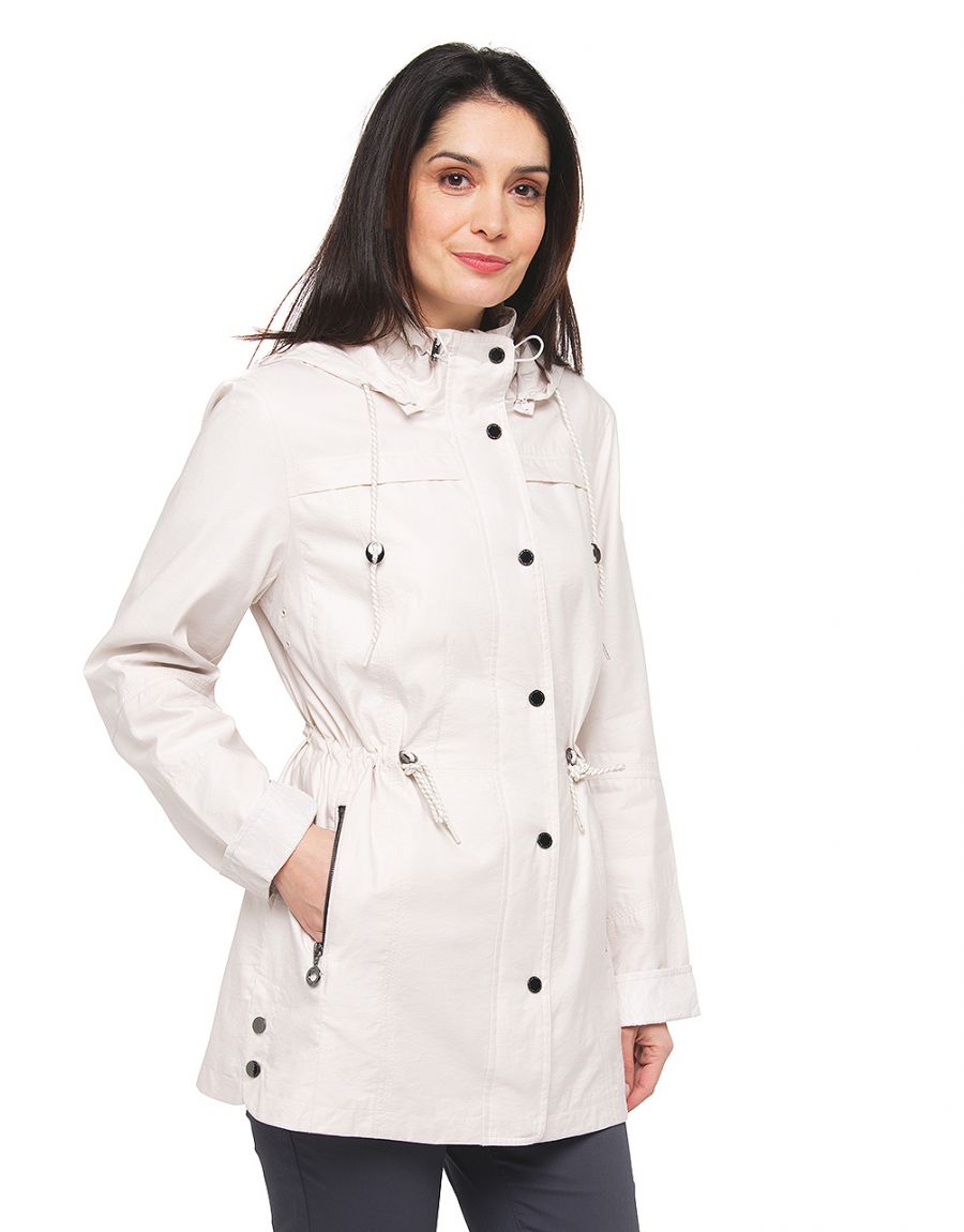 Parka longue beige