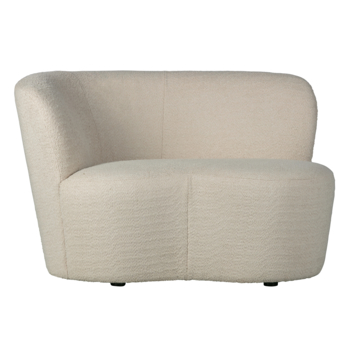 WOOOD fauteuil Stone crème bouclé stof met leuning links