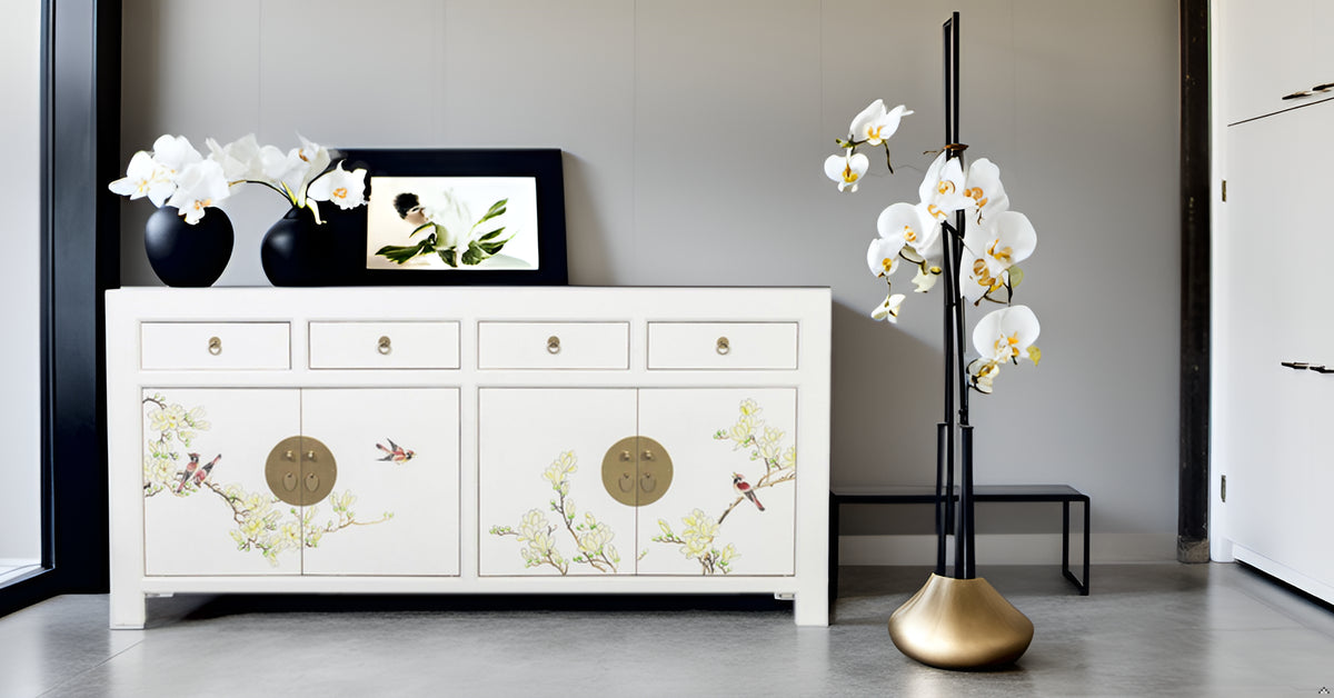 Fine Asianliving Chinese Dressoir Sneeuw Wit