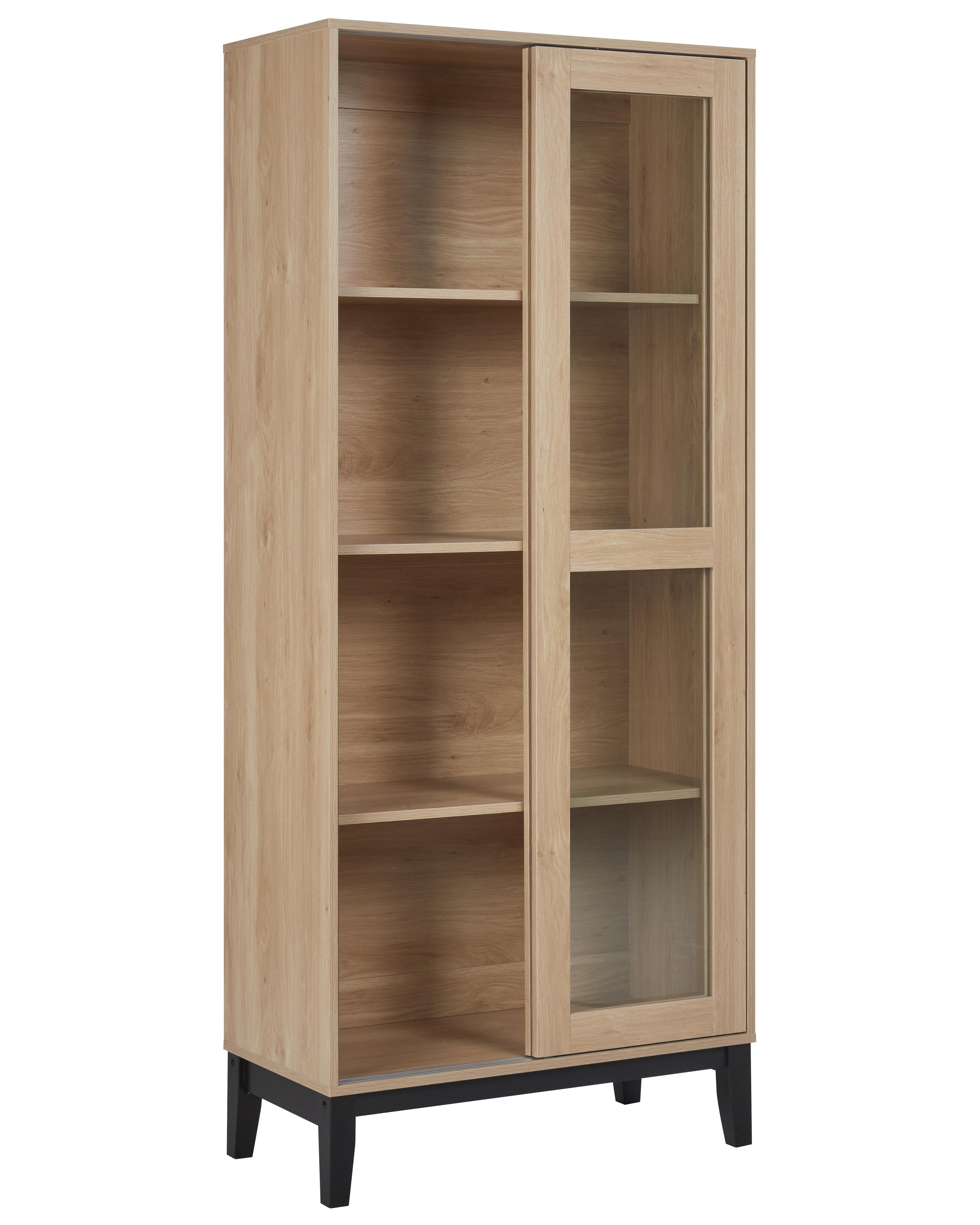 Glazen vitrinekast RUMSON 80 cm Lichtbruin