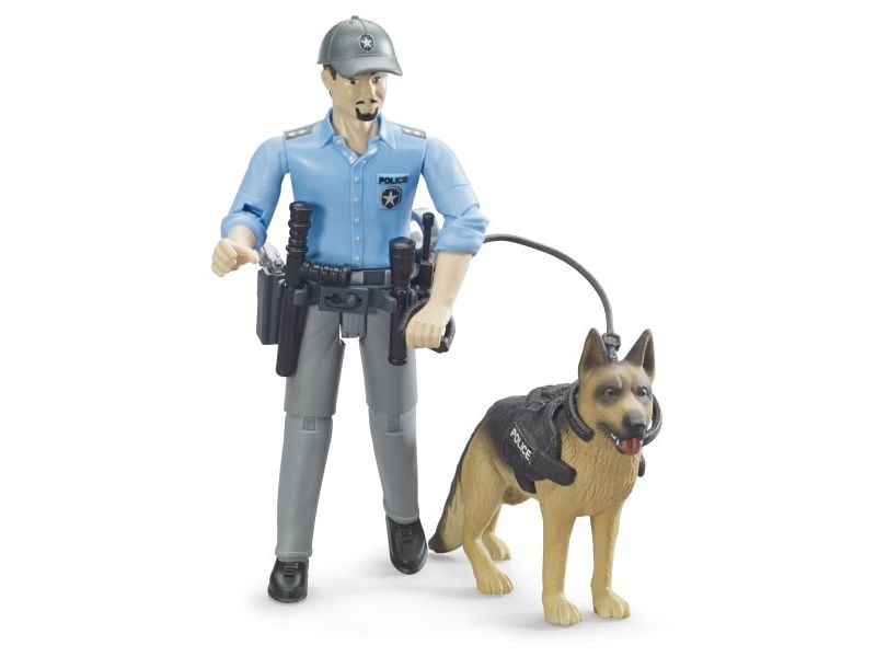Bruder Spielwaren Spielzeugfigur Polizist mit Hund Spielzeugfigur