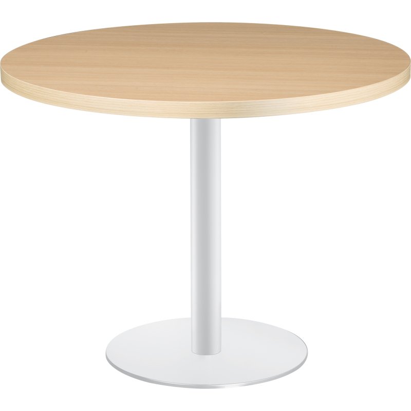 Table ronde Shiny plateau épais pied métal mat