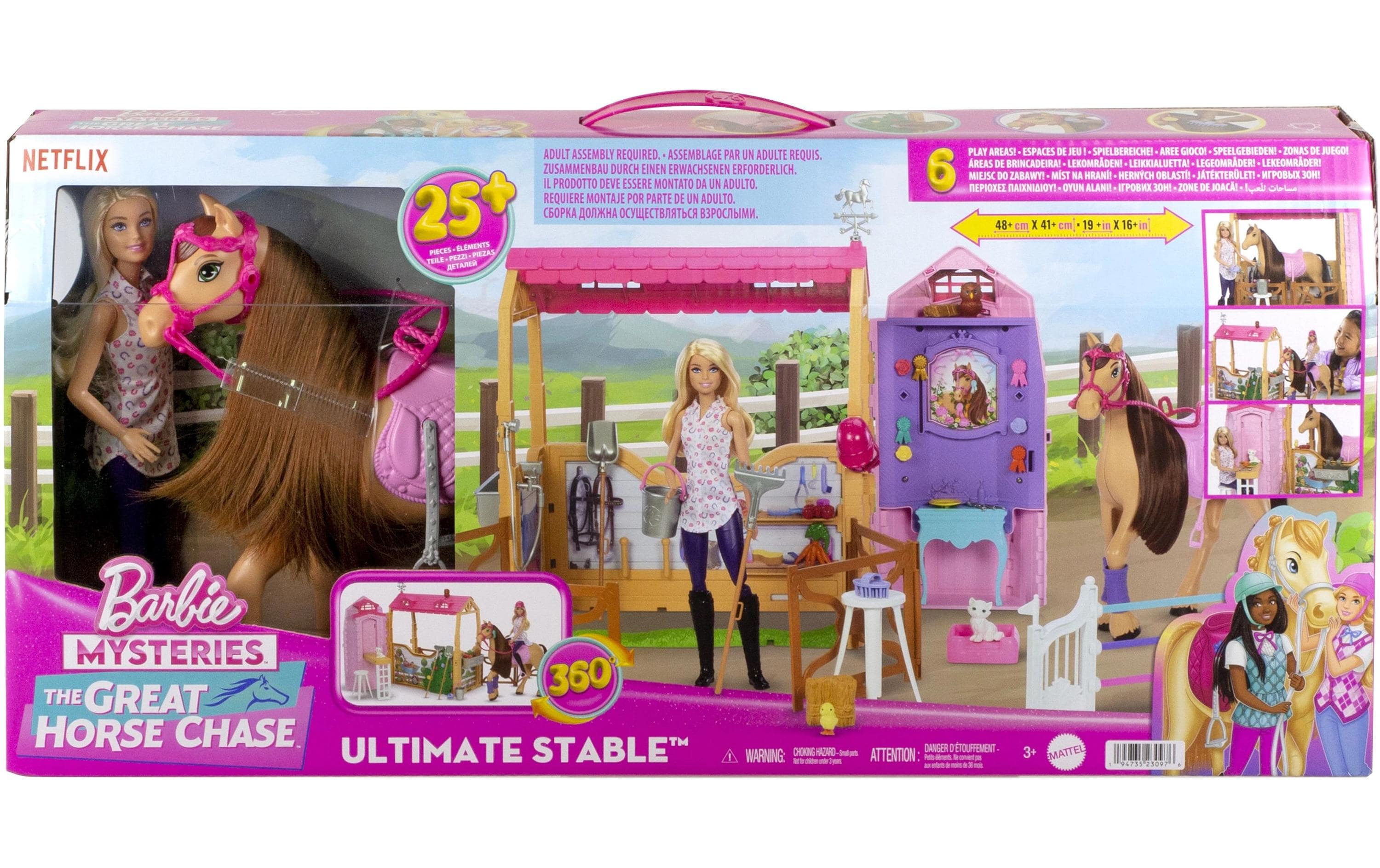Spielset Barbie The Ultimate StablePferdestall-Spielset mit Puppe, Spielzeugpferd und Zubehör