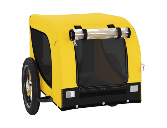 VIDAXL - Remorque de vélo pour chien jaune et noir tissu oxford et fe...