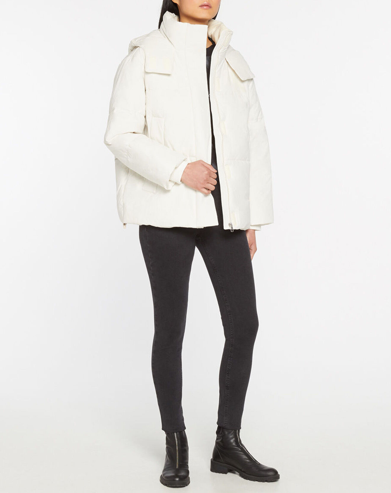 Calvin Klein Jeans Doudoune Oversize Capuche écrue