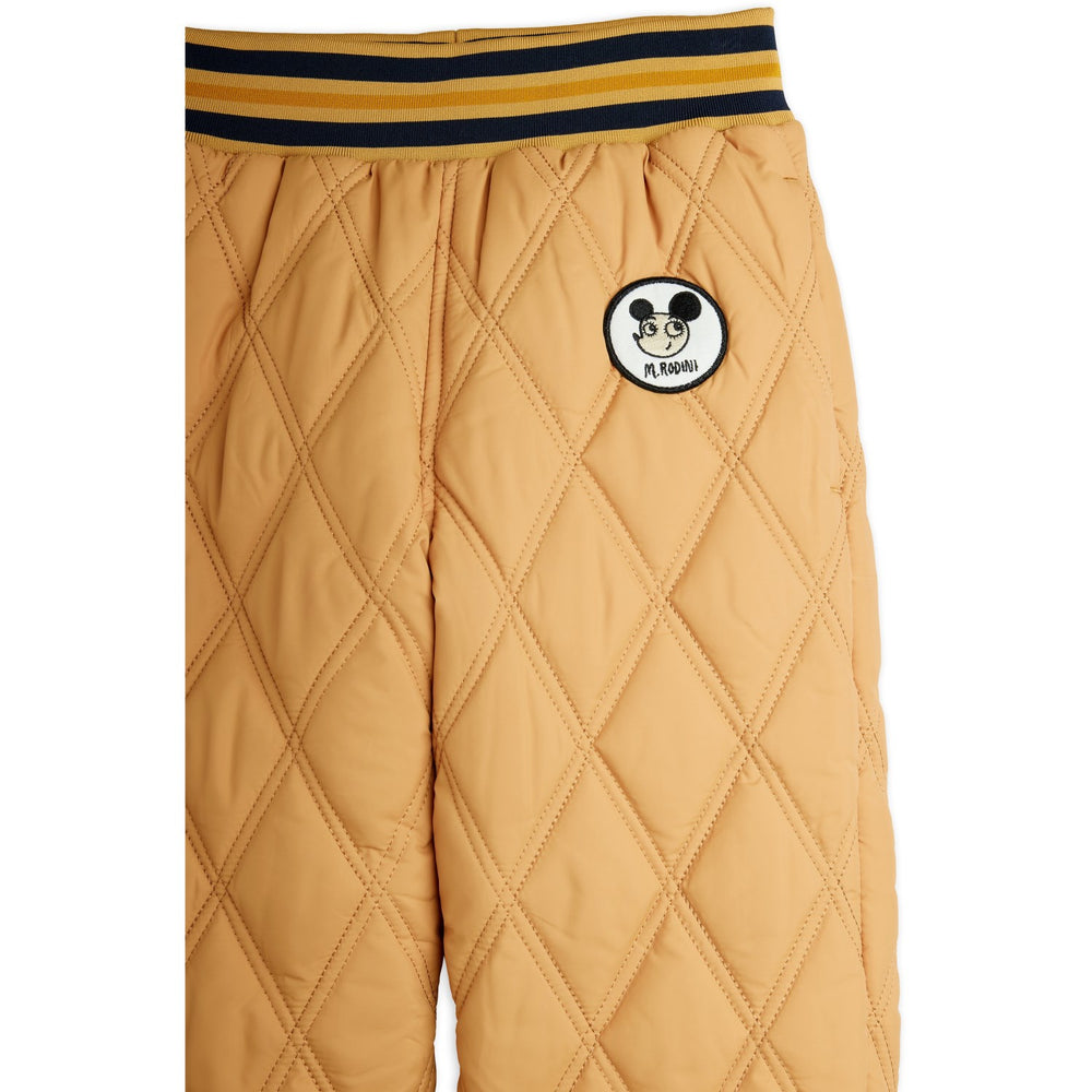 Køb Mini Rodini Beige Ritzratz Patch Quiltet Outerwear Trousers