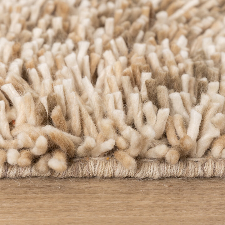Hoogpolig wollen vloerkleed - Elin Beige