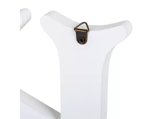 Porte-manteau en bois et métal blanc 50x25h