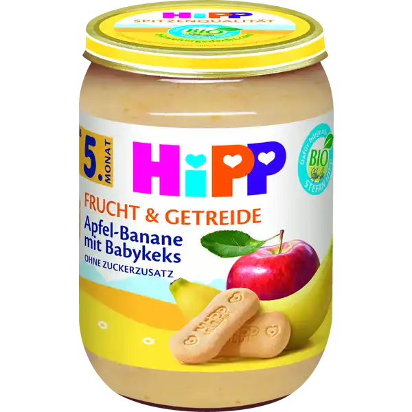 Bio Frucht & Getreide Apfel-Banane mit Babykeks