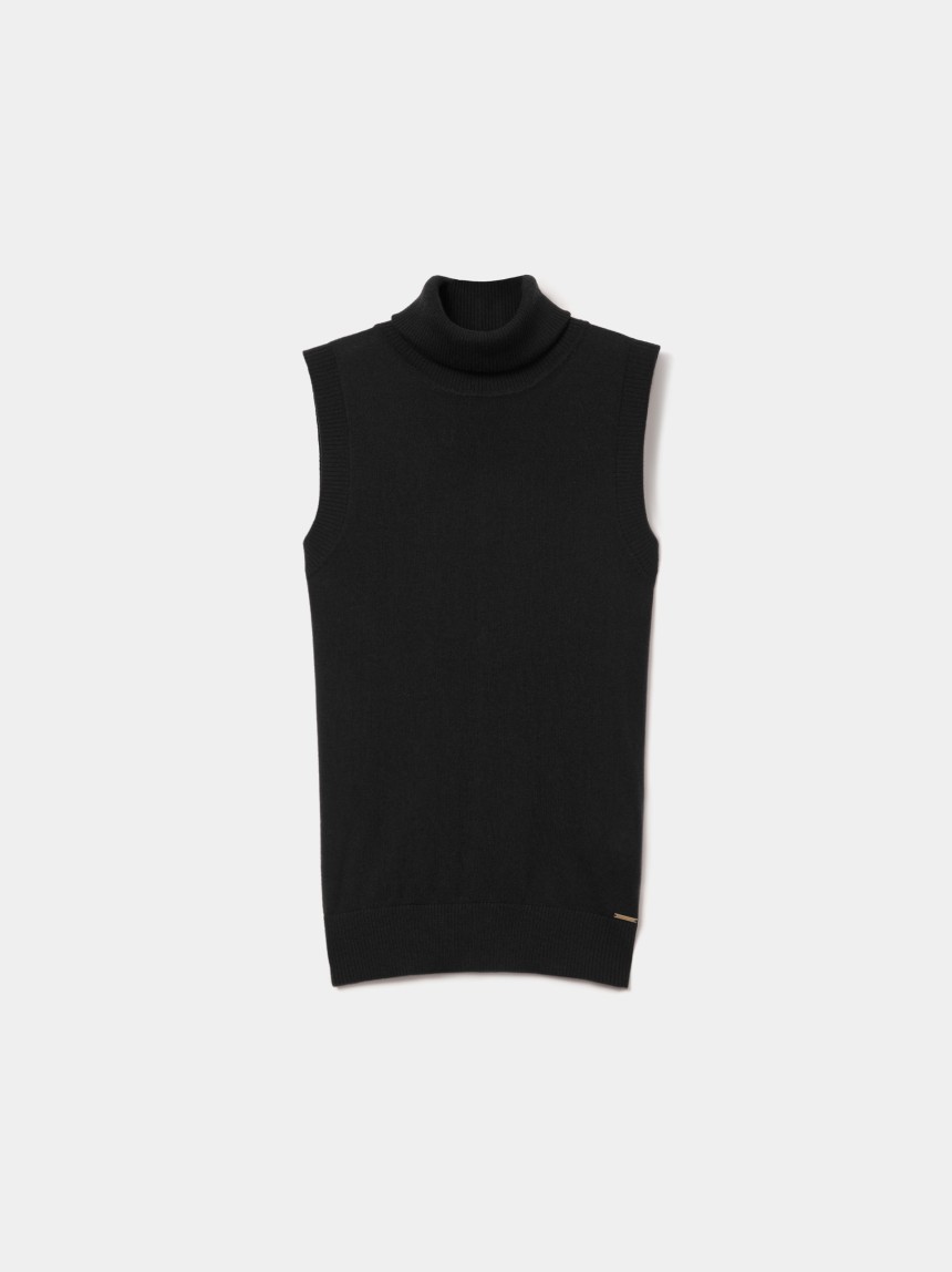 Camisola gola alta de lã