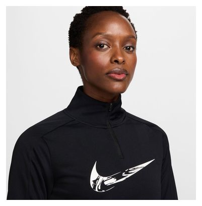 Haut 1/4 zip Nike Swoosh Noir Femme