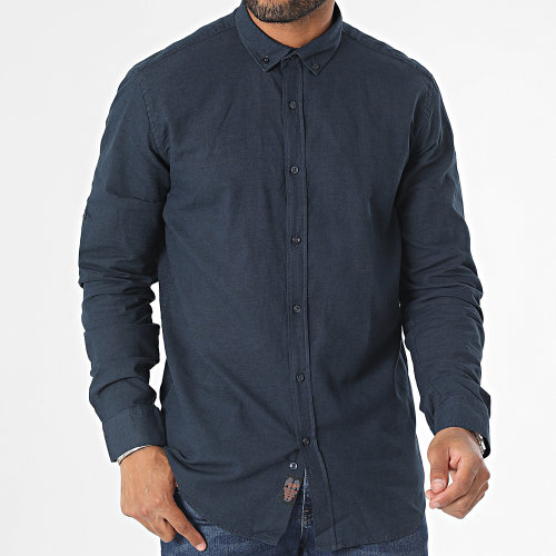 Chemise Manches Longues Bleu Marine