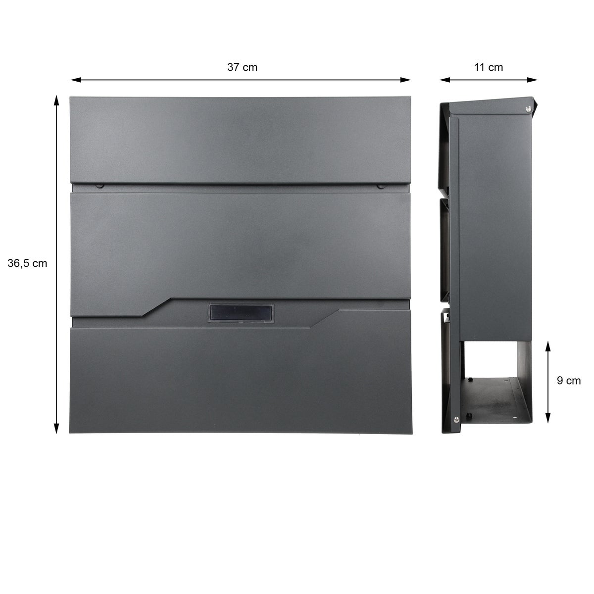 ECD Germany vrijstaande brievenbus met krantenvak, design brievenbus met post, brievenbussysteem, brievenbusstandaard zilver, hoogte 120cm, brievenbus antraciet 37x11x36,5cm, roestvrij staal, poedercoating