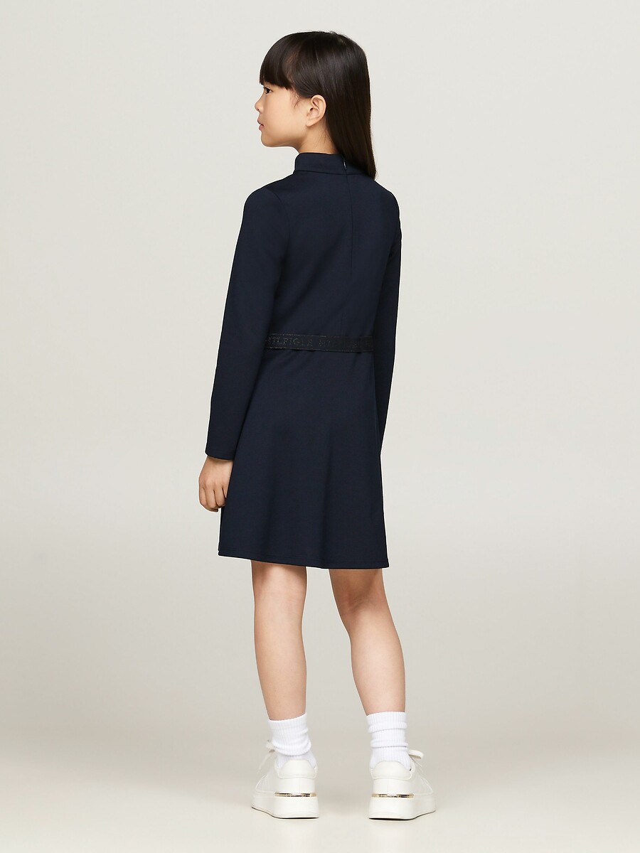 TOMMY HILFIGER<br>Vestido com gola alta e mangas compridas