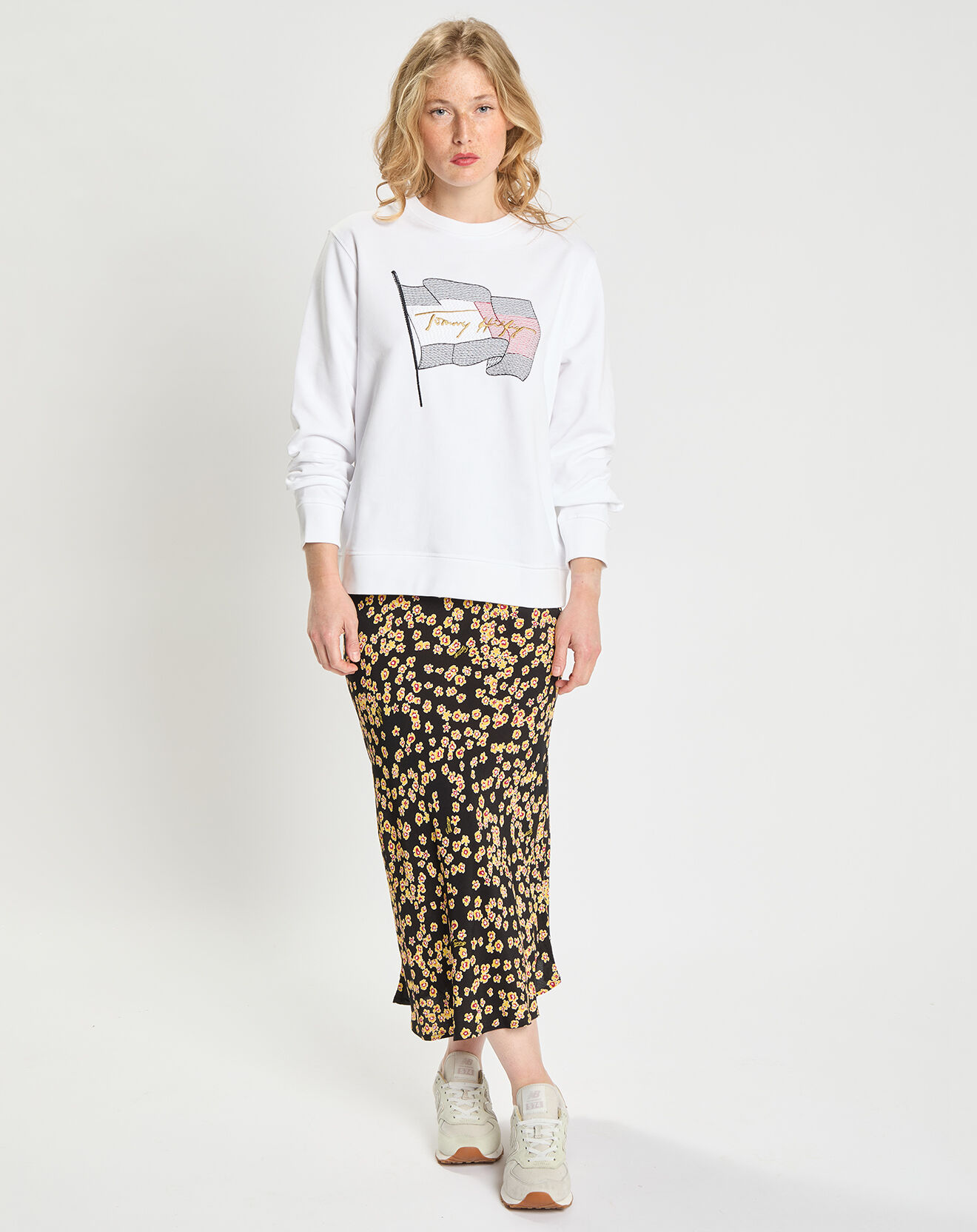 Tommy Hilfiger Sweat 100% Coton Bio relaxed box blanc