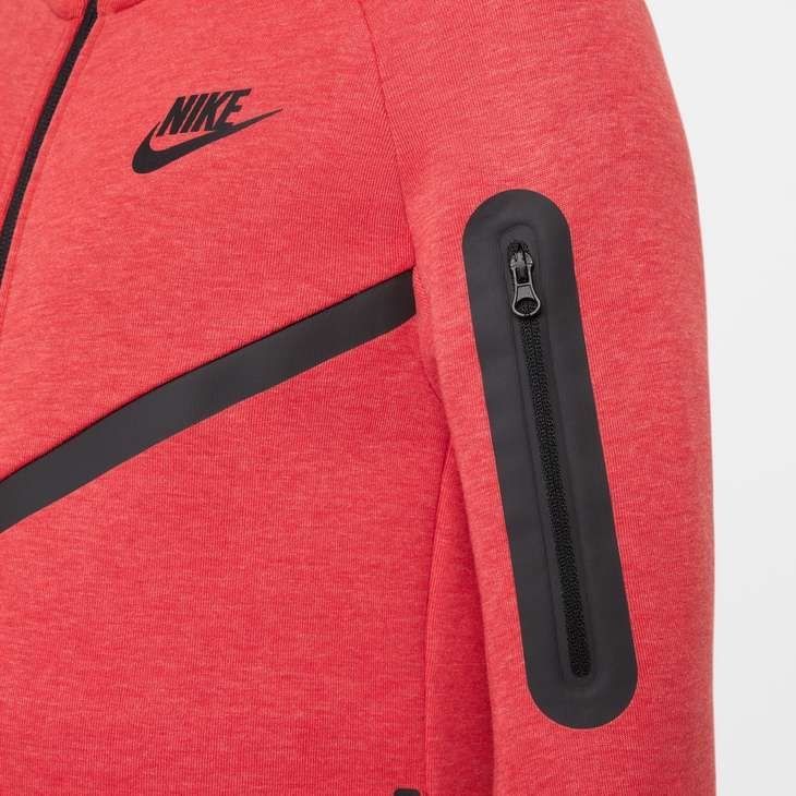 Nike Sweat à Capuche NSW Tech Fleece FZ 24 - Rouge/Noir Enfant