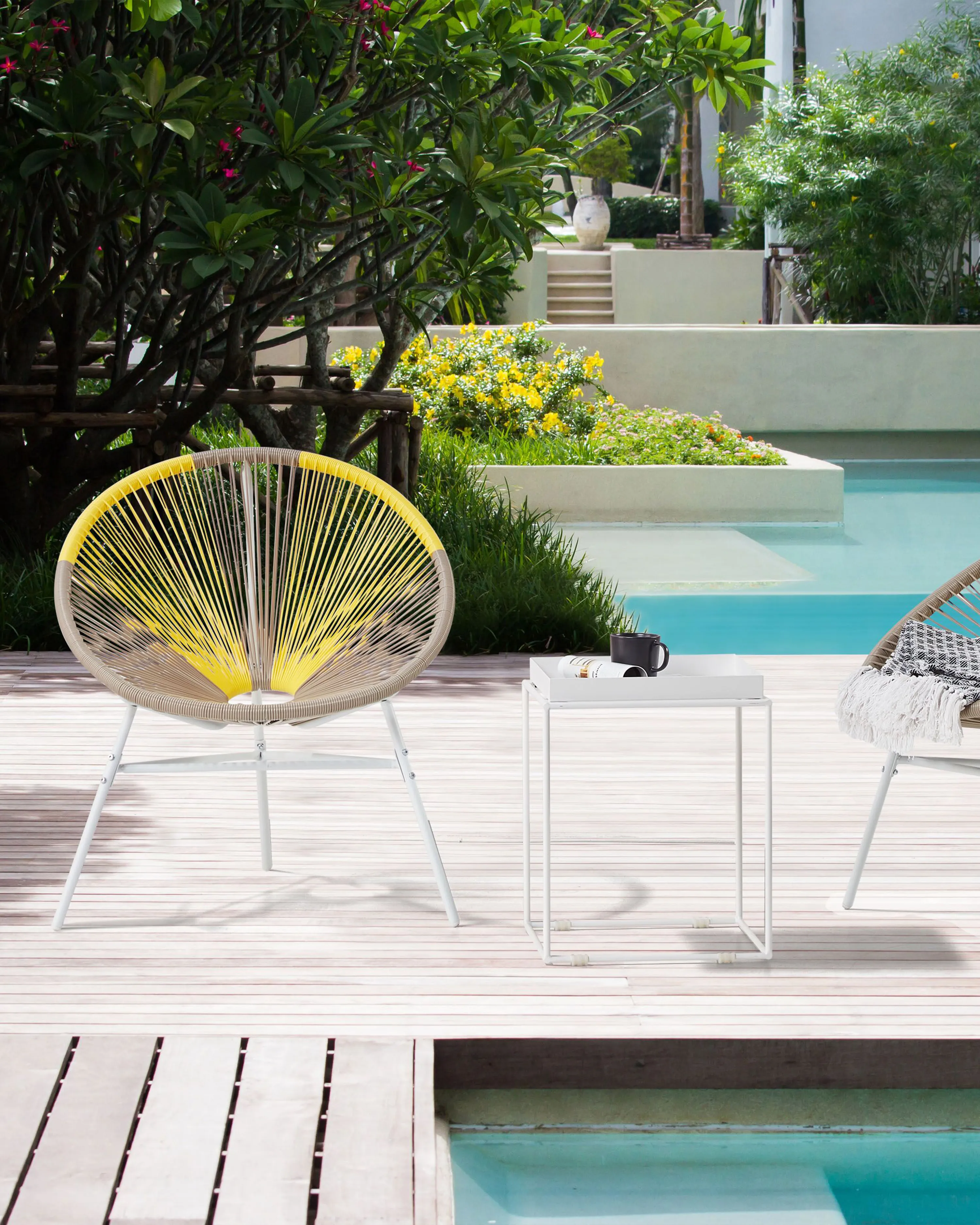 Set van 2 tuinstoelen ACAPULCO PE rotan Taupe
