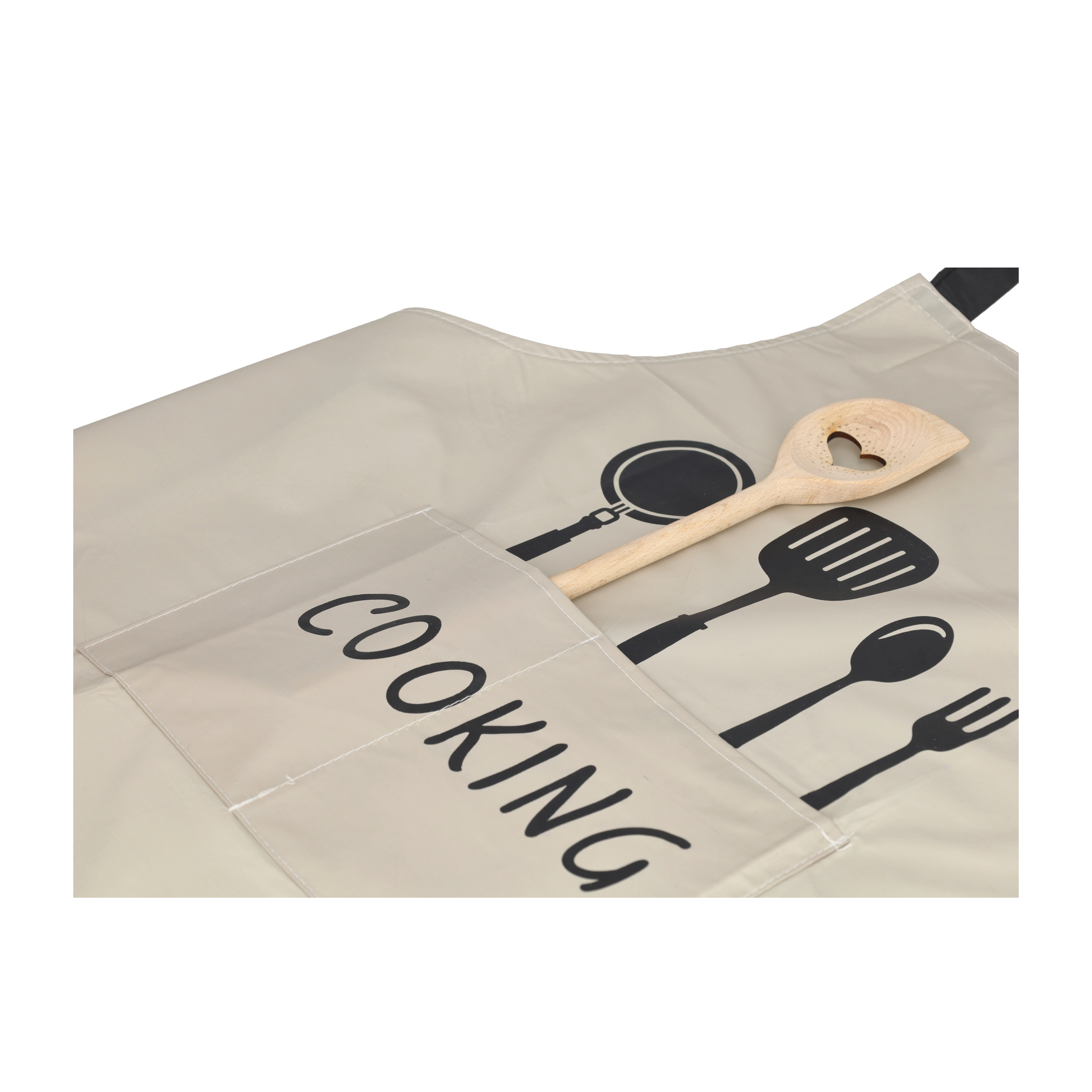 (90x60cm) Stylische Kochschürze Wasserabweisende BBQ Grillschürze Koch Umhang mit Bauchtasche   Rückenschnürung - Weiss