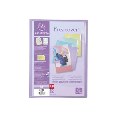 Exacompta Kreacover Pastel - Porte vues personnalisable - 100 vues - A4 - disponible dans différentes couleurs