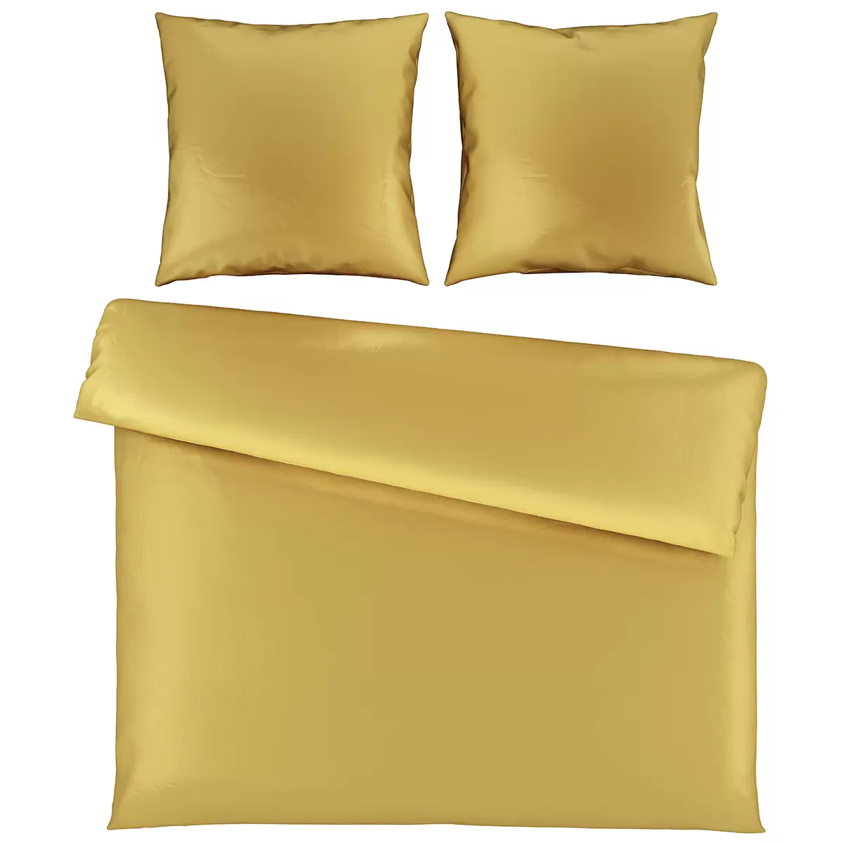Bettwäsche-Set Satin uni Lydia Gelb