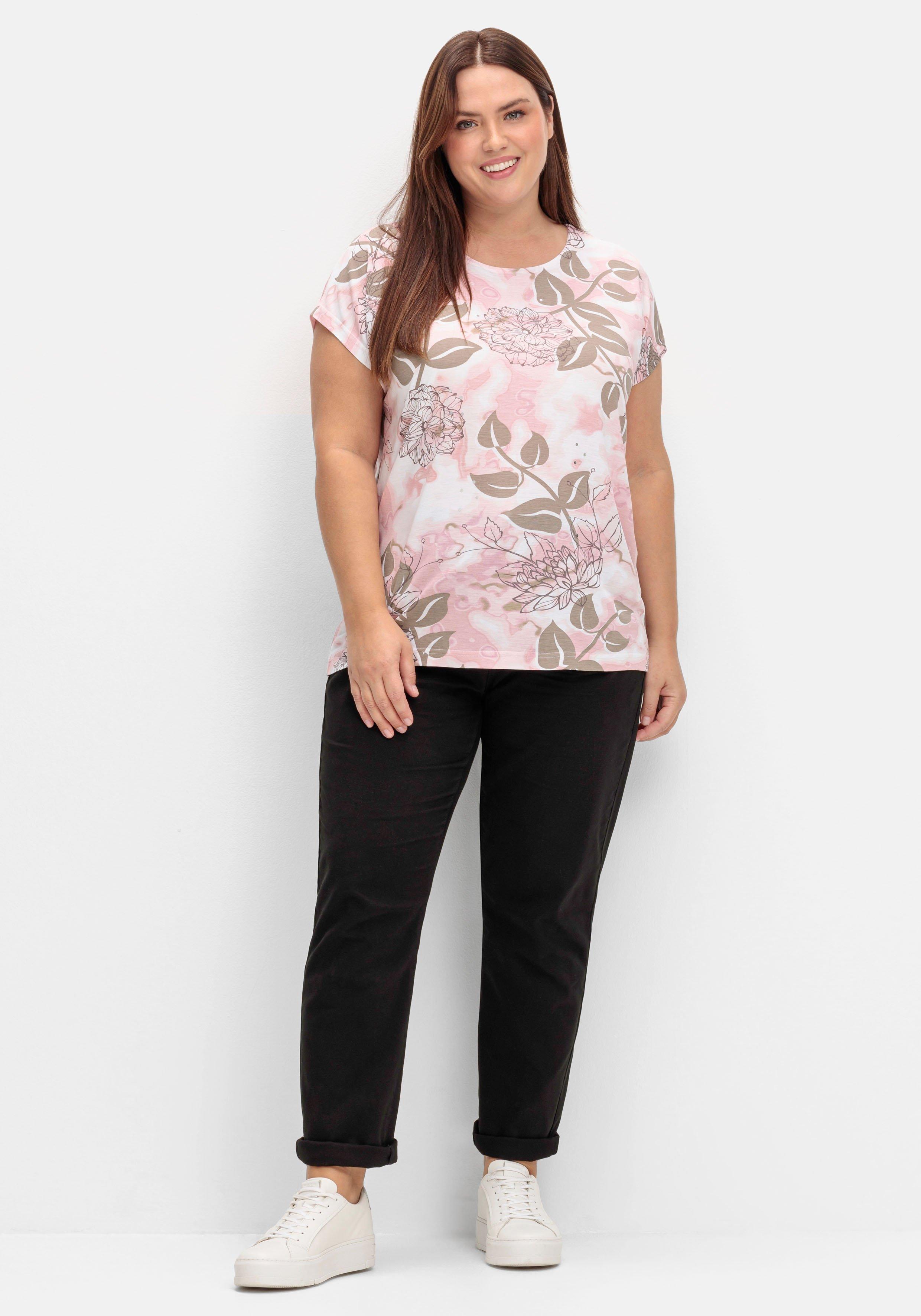 Shirt mit glänzendem Blumendruck
