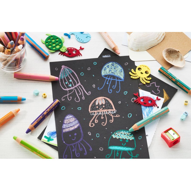 Crayon multi talents stabilo woody 3 in 1 terre de cyan