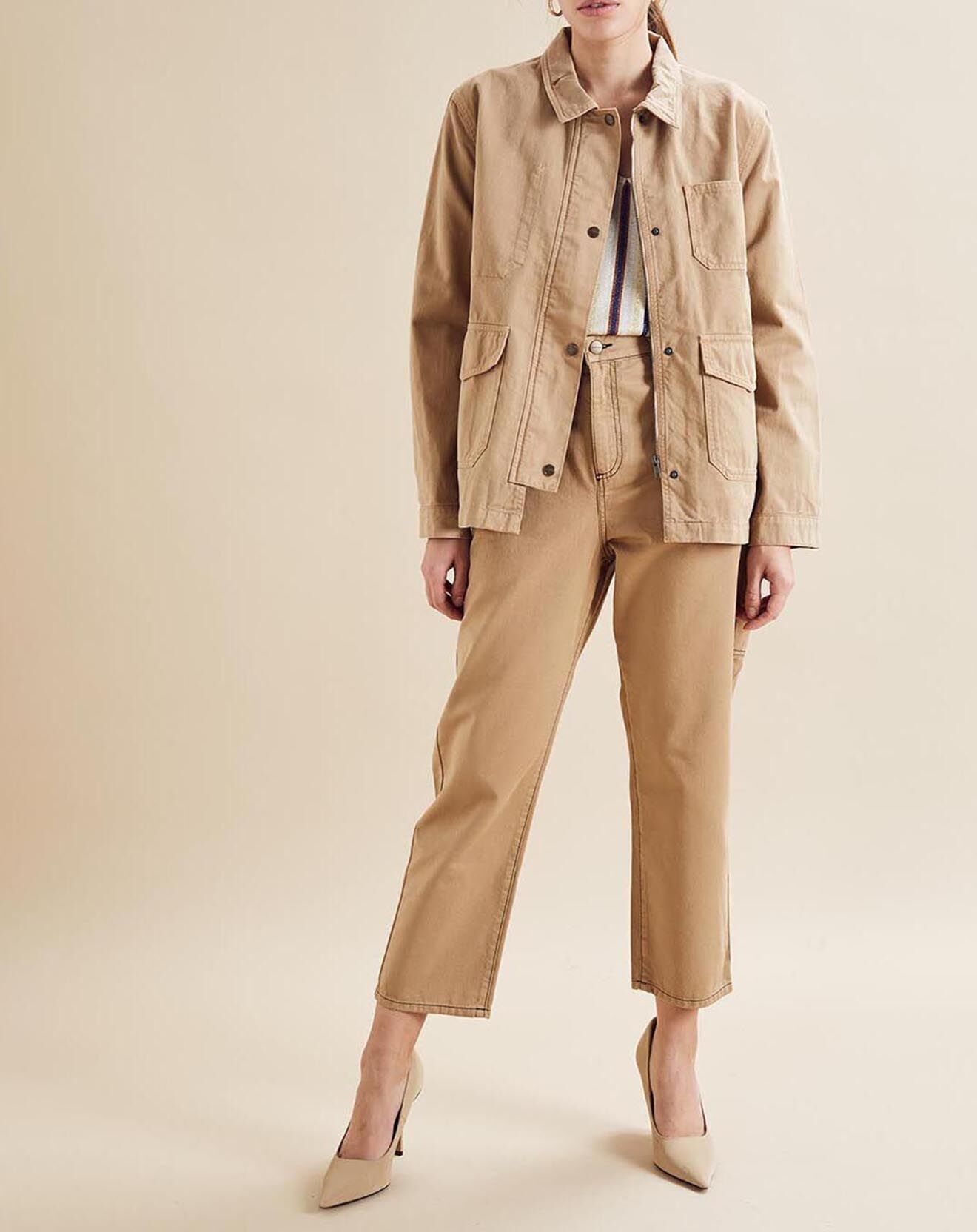 Chloé Stora Veste en jean Vichnu camel