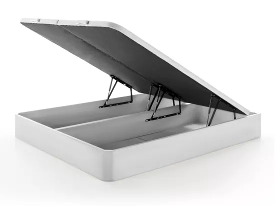 Ensemble 180 x 200 cm sommier coffre blanc + matelas hybride ressorts ensachés ép.30cm - MARQUIS de PALACIO