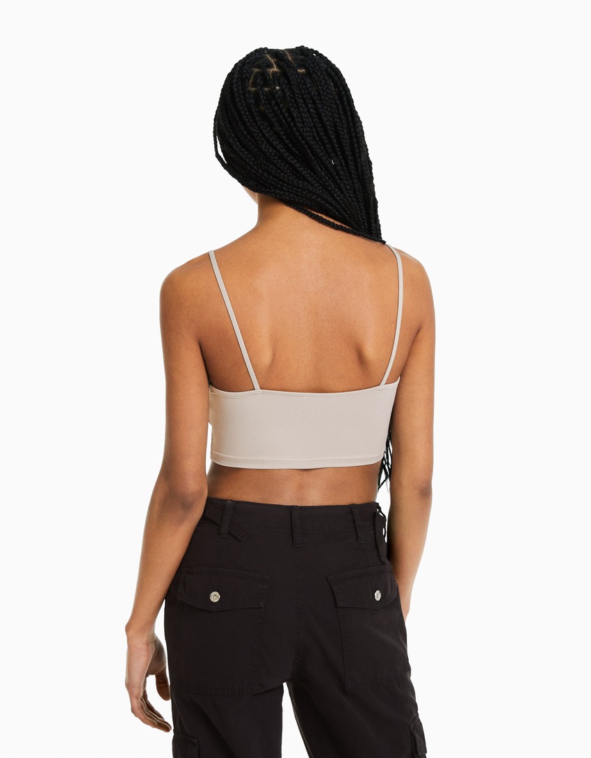 Top cropped de alças finas
