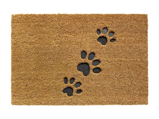 Paillasson 40x60 tissé en coco DOG FOOT marron