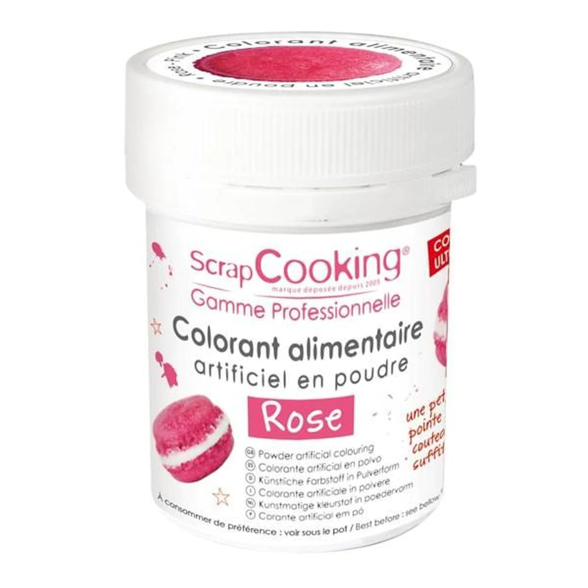 Colorant alimentaire en poudre 50 g - rose Scrapcooking