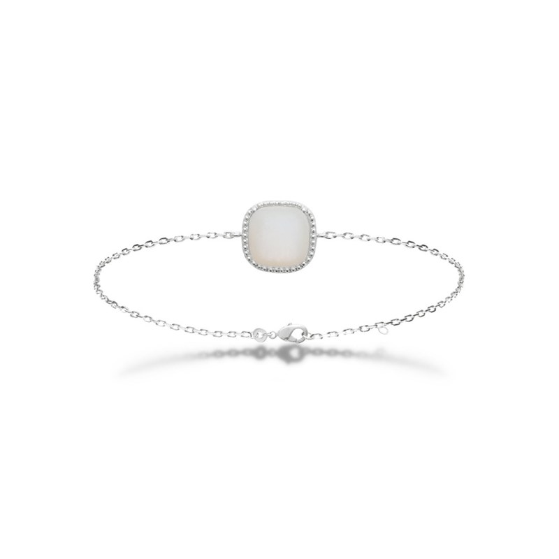 Bracelet Femme - Argent 925 - Nacre - Longueur : 18 cm