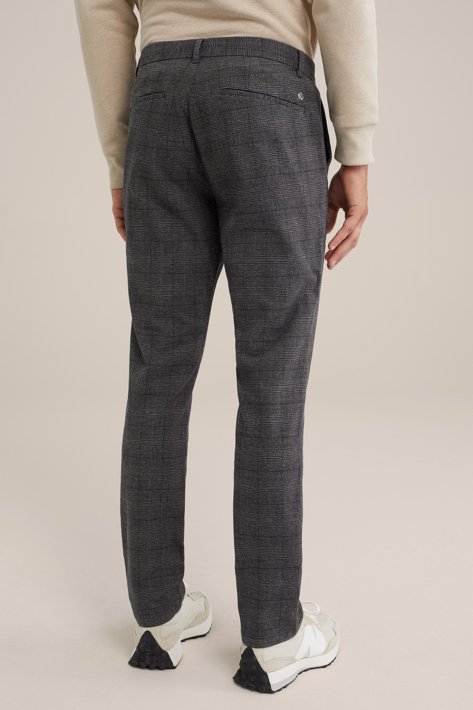 slim fit chino met dessin Fundamentals Donkergrijs