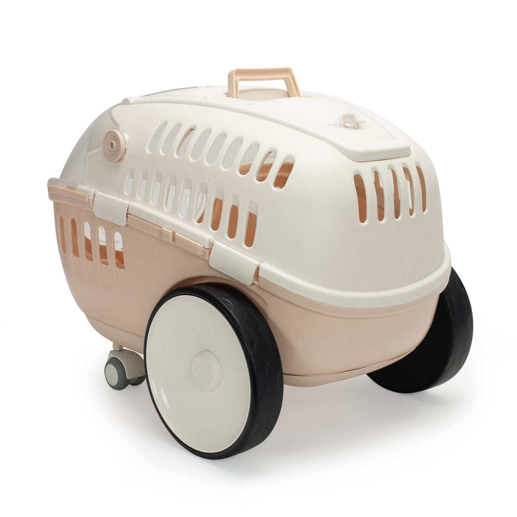 Loboo - Caixa de Transporte Completa Bubble Sand para Animais de Estimação, Ideal para Gatos e Cães de Pequeno e Médio Porte, com Cúpula e Rodas Removíveis, Perfeita para Carro, Casinha de Cachorro e Gato, Bege