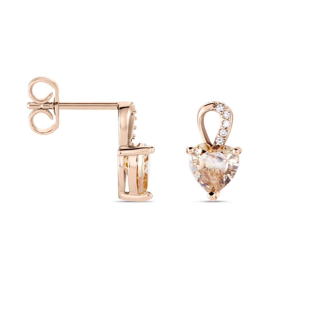 Boucles D'oreilles Puces Argent Rose Atieno Oxyde De Zirconium