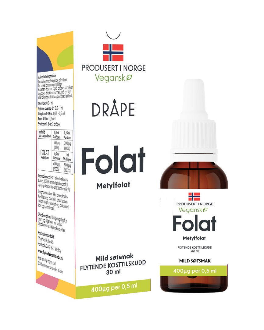 Dråpe vegansk folat  30 ml