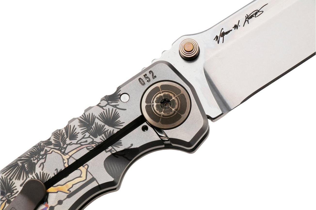 Spartan Blades Harsey Folder, Long Gunner Edition SF5CSLONGGUN, Satin CPM MagnaCut, Ronin Tactics Titanium zakmes, Bill Harsey design