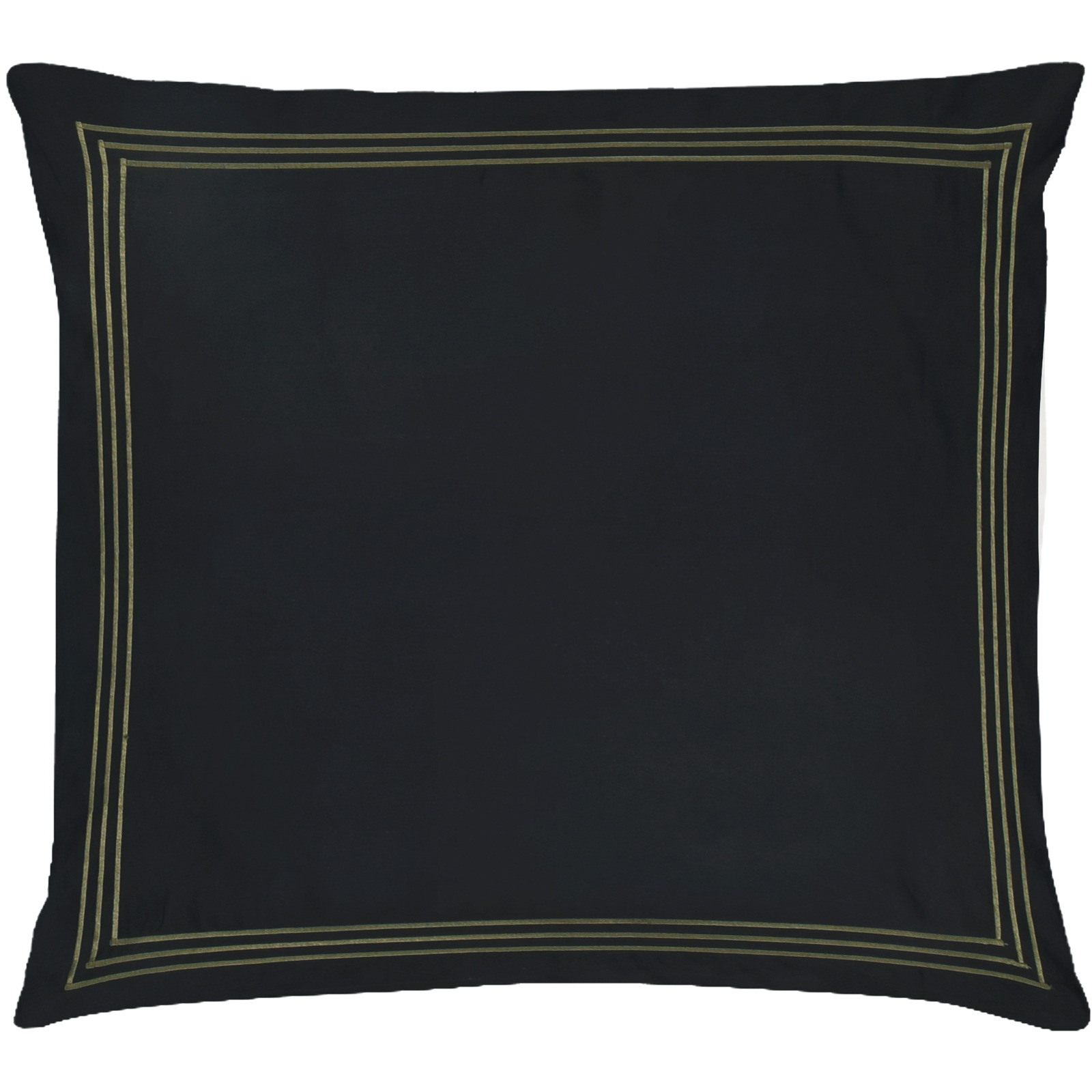 Bettwäsche Satin gestreifte Stickerei uni 160x210 Duvetbezug Nord, schwarz