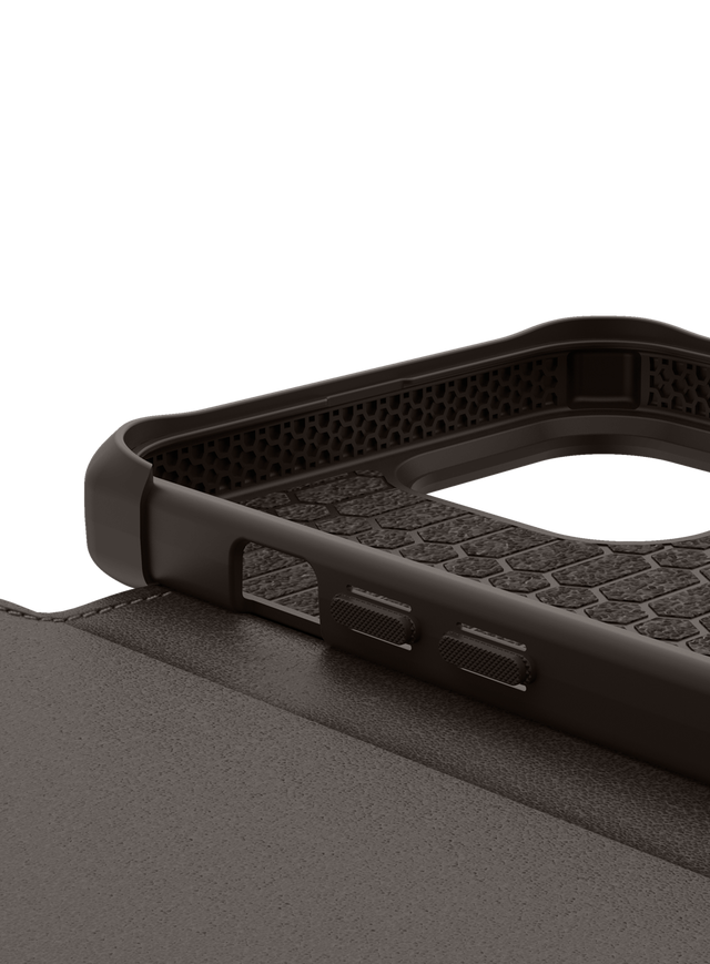 iPhone 13 Pro Antibakterielle Hybrid Folio Recycelte Leder Tasche (AP2X-HYBRF-BKRL) - Schwarz