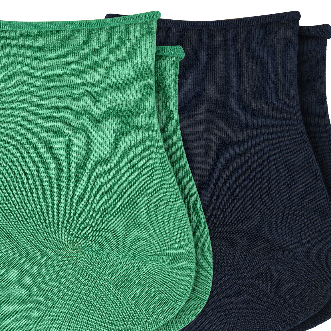 Gina Benotti 2 Paar Damen Socken mit Viskose grün / dunkelblau
