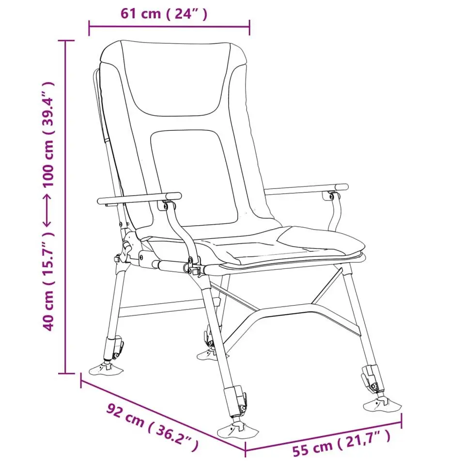 vidaXL - Loungestoel met armleuning - Groen - Staal