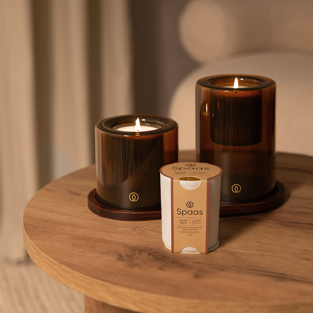 Spaas Refill Delight Geurkaars - Sunset Spark - 40u - Set van 4