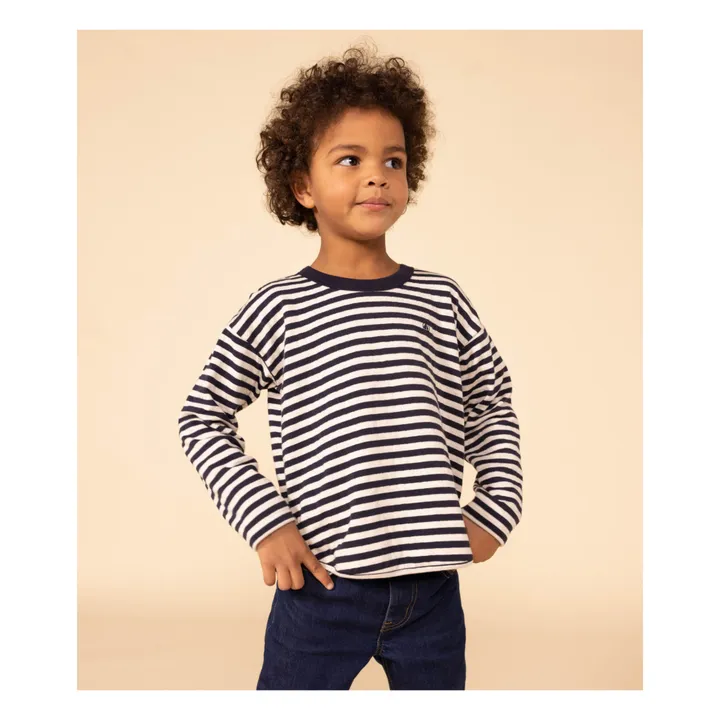 Petit Bateau Marinière Coton Bio | Bleu marine