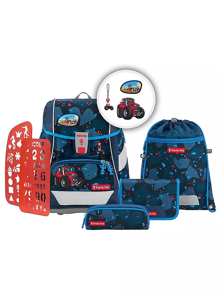 STEP BY STEP Schultaschen Set 6tlg - 2in1 Plus Tractor Freddy schwarz