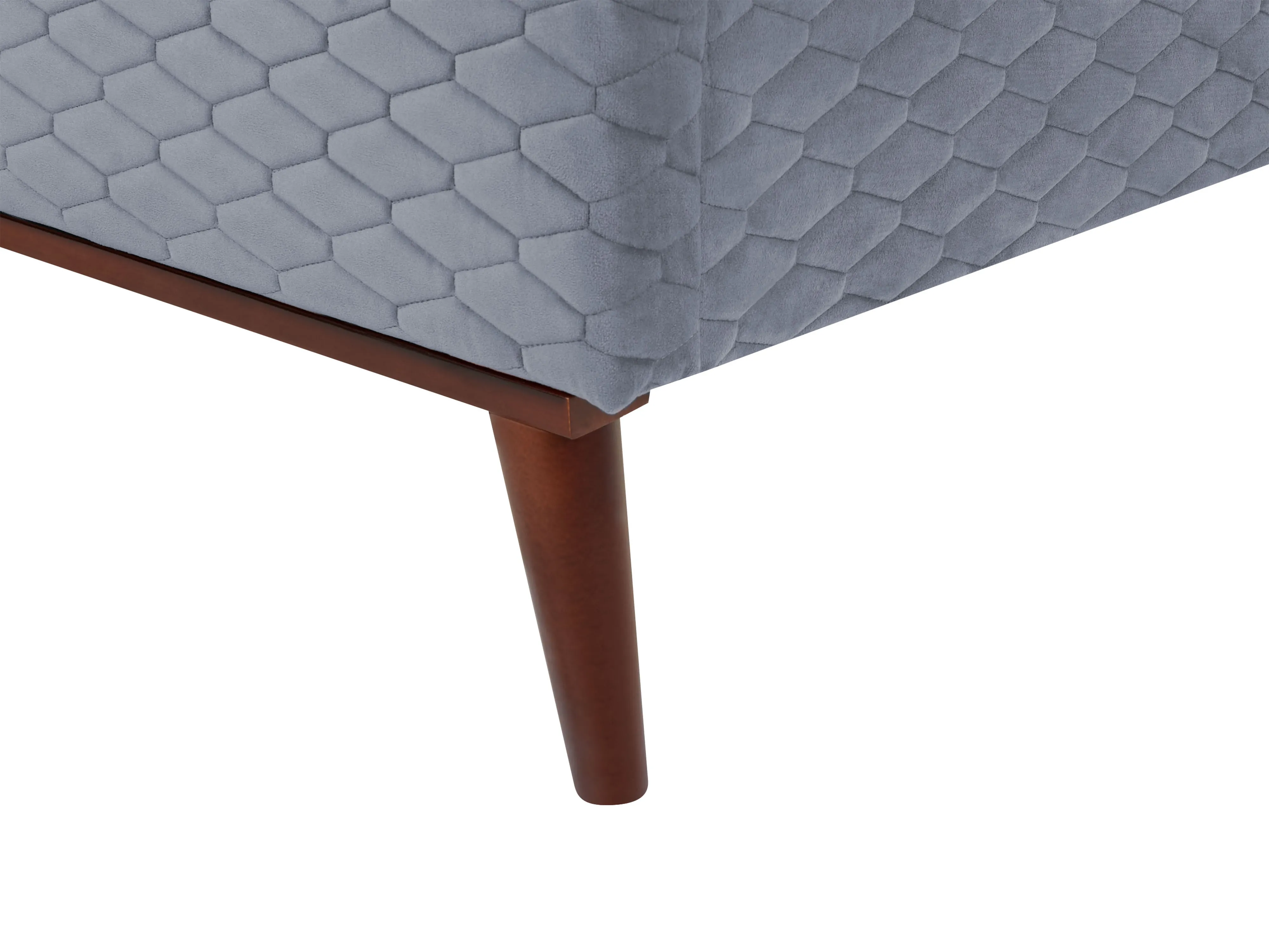 Bed Fluweel BAYONNE 90 x 200 cm Grijs