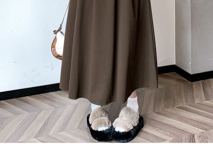 MAVIS - Hoge taille effen maxi A-lijn rok