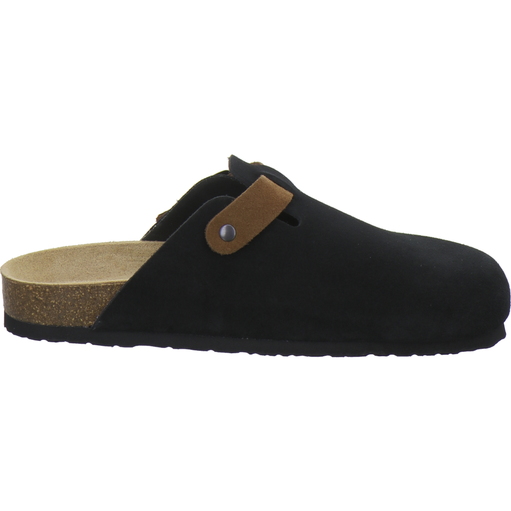 Clogs Herren Leder schwarz Velour