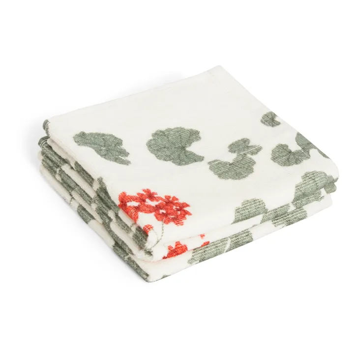 garbo&friends Carrés de bain Pelargonium - Set de 3 | Vert